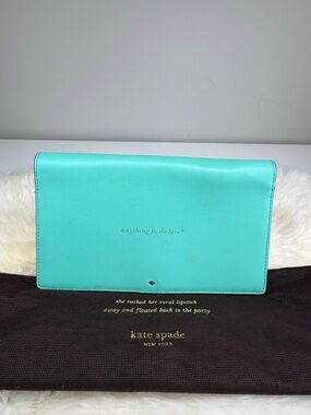 kate spade Turquoise Leather Clutch